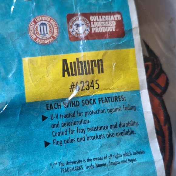VINTAGE 1997 AUBURN TIGERS WIND SOCK/FLAG RARE! NWT - Picture 2 of 10